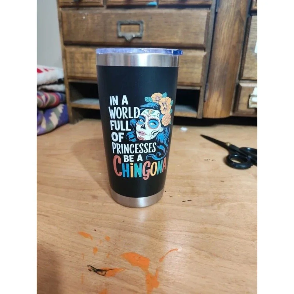 20oz chingona day of the dead tumbler